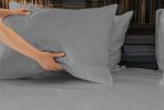 Luxurious Viscose from 100% Bamboo 2-Piece Pillowcase Set , Oeko-TEX Certified, King - Silver Grey