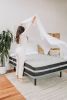 Omne Sleep 4-Piece White Microplush and Bamboo Flex Head King Hypoallergenic Sheet Set