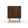 Manhattan Comfort Rockefeller 2.0 Mid-Century Modern 2-Drawer Nightstand in Brown