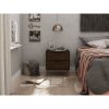Manhattan Comfort Rockefeller 2.0 Mid-Century Modern 2-Drawer Nightstand in Brown