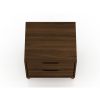 Manhattan Comfort Rockefeller 2.0 Mid-Century Modern 2-Drawer Nightstand in Brown