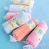 [White Whale - Orange] Embroidered Applique Coral Fleece Baby Throw Blanket (29.5 by 39.4 inches)