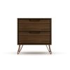 Manhattan Comfort Rockefeller 2.0 Mid-Century Modern 2-Drawer Nightstand in Brown