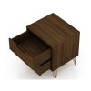 Manhattan Comfort Rockefeller 2.0 Mid-Century Modern 2-Drawer Nightstand in Brown