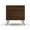 Manhattan Comfort Rockefeller 2.0 Mid-Century Modern 2-Drawer Nightstand in Brown