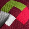 [Renaissance] Vermicelli-Quilted Patchwork Plaid Quilt Set Full/Queen