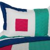 [The Cross of Life] Vermicelli-Quilted Patchwork Geometric Quilt Set Full/Queen