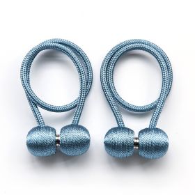 2Pcs Magnetic Curtain Ball Rods Accessoires Backs Holdbacks Buckle Clips Hook Holder Home Decor Tiebacks Tie Rope Accessory (Color: lake blue)
