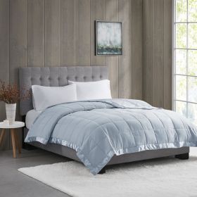 Lightweight Down Alternative Blanket with Satin Trim (Color: as Pic)