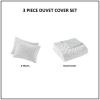 3 Piece Tufted Woven Medallion Duvet Cover Set