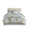 5 Piece Cotton Duvet Cover Set with Throw Pillow